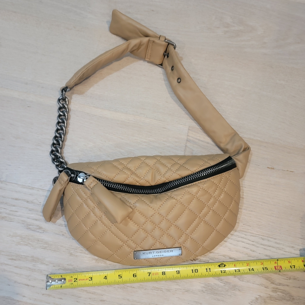 Kurt Geiger Beige Quilted Crossbody Bag - Picture 2 of 16